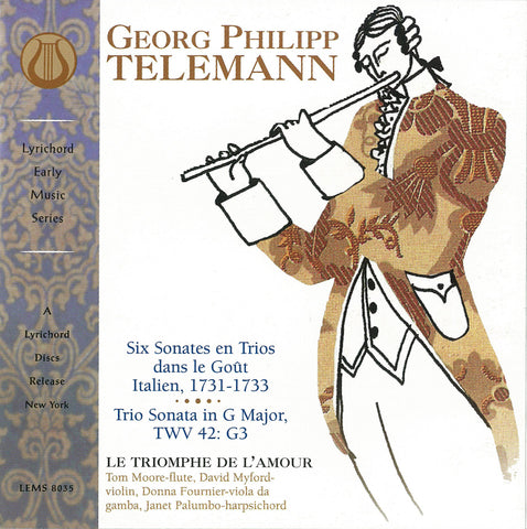 Georg Philipp Telemann, Six Sonates en Trios dans le Gout Italien, Trio Sonata in G Major, TQV 42 G3 - Le Triomphe de L'Amour <font color="bf0606"><i>DOWNLOAD ONLY</i></font> LEMS-8035
