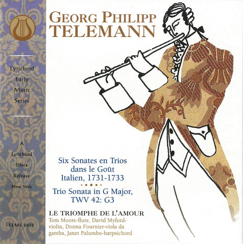 Georg Philipp Telemann, Six Sonates en Trios dans le Gout Italien, Trio Sonata in G Major, TQV 42  G3 - Le Triomphe de L'Amour <font color="bf0606"><i>DOWNLOAD ONLY</i></font> LEMS-8035